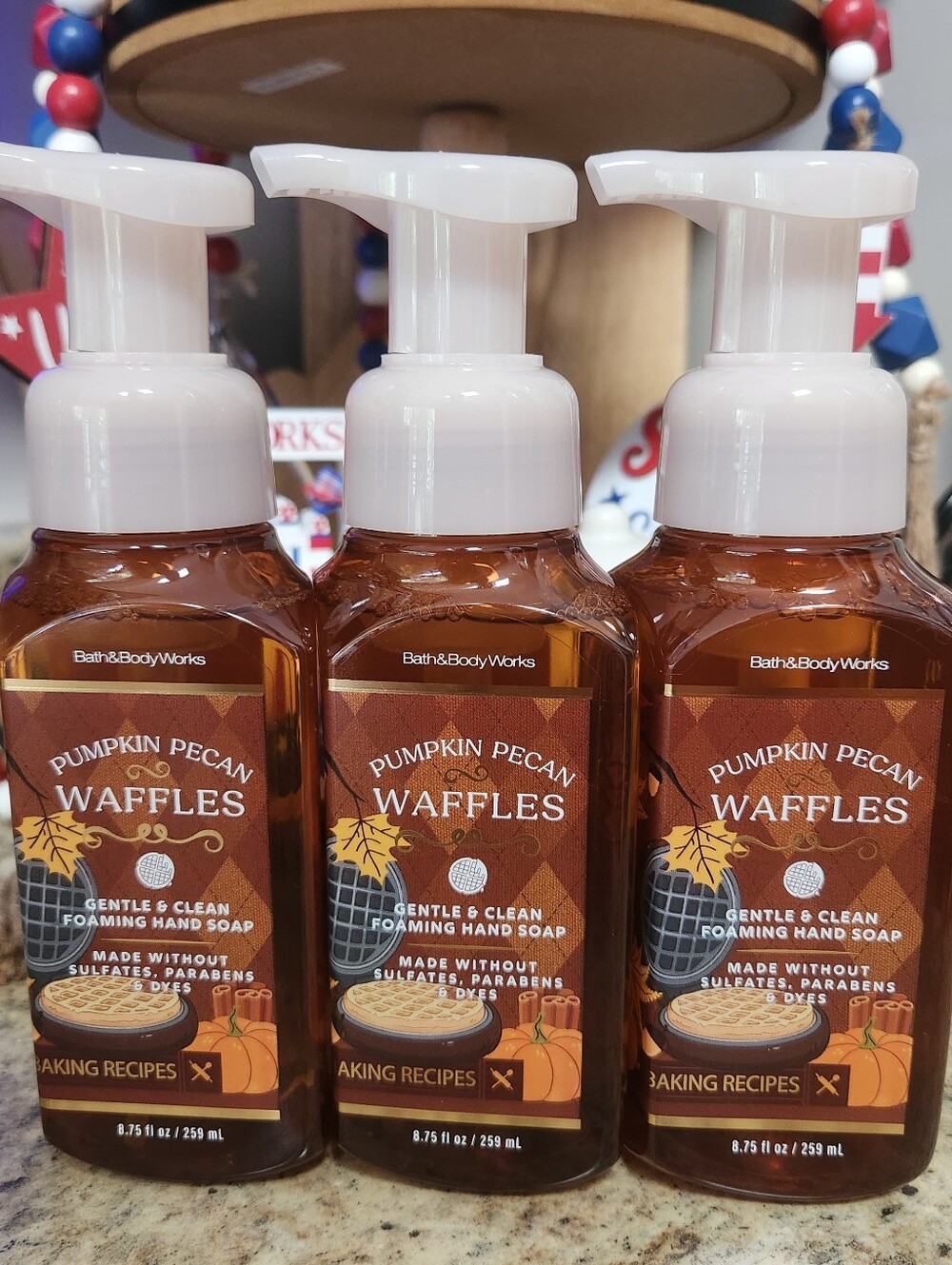 NWT Bath and Body Works PUMPKIN PECAN WAFFLES Foaming Hand Soap Bundle of 3